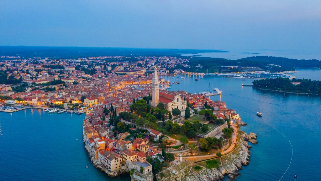 Rovinj old town at dusk